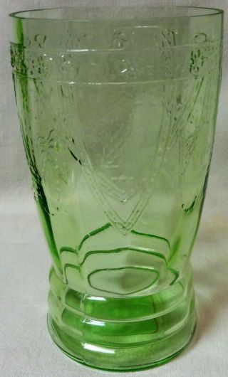 Georgian Green Tumbler 5.  25 " 12 Oz Federal Glass Company
