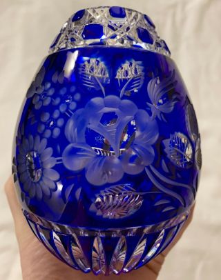 Signed Meissen Crystal Bleikristall Hand Cut Glass Vase