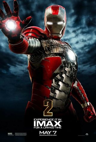 Iron Man 2 Movie Poster 2 Sided Advance Imax Vf 27x40 Robert Downey Jr.