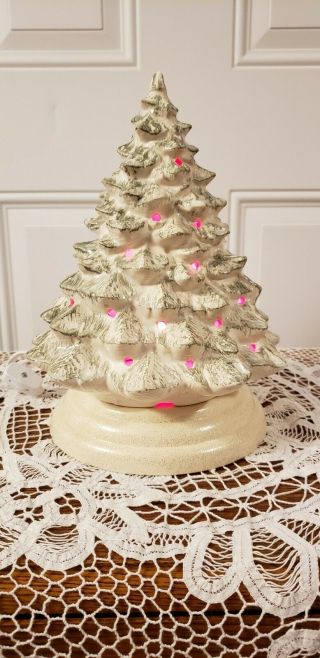Vintage Mccoy Christmas Tree With Light Up Base Ceramic Pottery