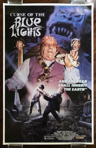 Curse Of The Blue Lights 1988 Sci Fi Demonic Horror Video Poster Rolled