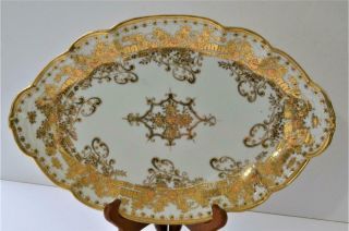 Ant C1906 Rc Noritake Nippon Hand Painted Gold Moriage 14 " Oval Plate Collectors