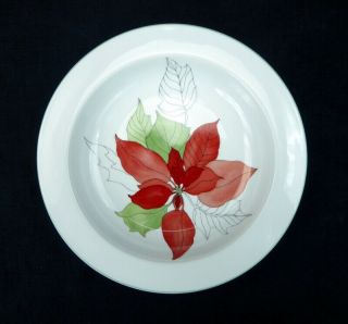 Block Spal Poinsettia Set of 8 Soup Cereal Bowls Rimmed Watercolors Goertzen Red 4