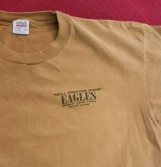 Vtg The Eagles Hell Freezes Over 1994 Promo Local Crew Concert Tour T - Shirt Xl