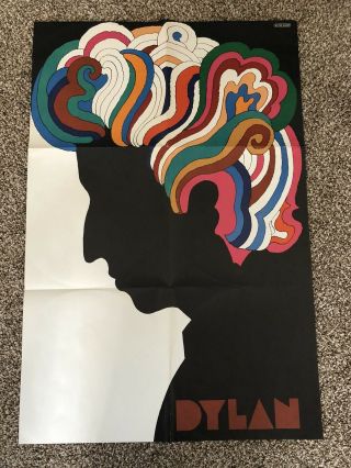 Vintage Bob Dylan Psychedelic Poster Album Insert 1967 Milton Glaser