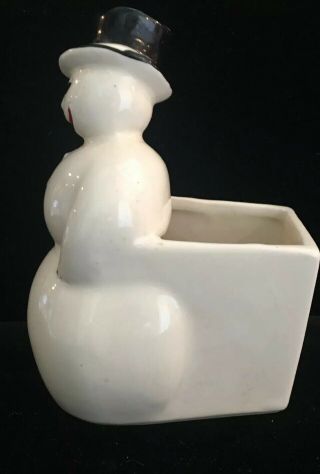 Rare Vintage McCoy Pottery Frosty the Snowman Planter Christmas 2