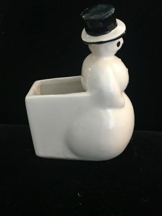 Rare Vintage McCoy Pottery Frosty the Snowman Planter Christmas 4