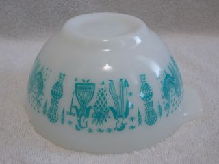 4 Pc Set Pyrex Amish Butterprint Cinderella Bowls Turquoise Aqua White 8