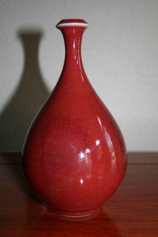 Tom Coleman - Studio Pottery - Pigeons Blood Red Vase -