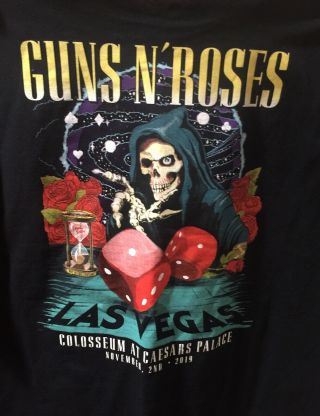 Official Guns N Roses Las Vegas Caesars Palace Colosseum Event Shirt Xl 11/2