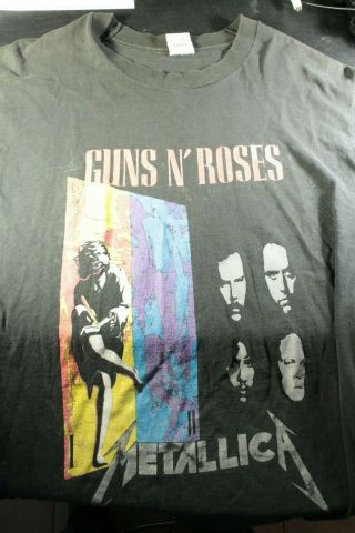 Vintage 1992 Gun N Roses Metallica Tour T - Shirt Large