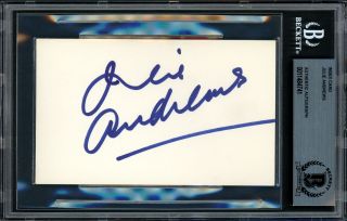 Julie Andrews Autographed 3x5 Index Card Actress Mary Poppins Beckett 11484741