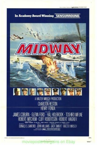 Midway Movie Poster Folded 27x41 Ww Ii World War 2 Film Fighter Planes