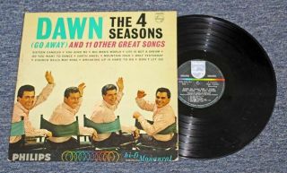 1964 " Dawn (go Away).  " The Four (4) Seasons Mono Lp Signed By Frankie Valli