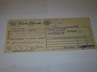 Peter Fonda Signed Check Easy Rider Carte Blanche Receipt Document Autographed