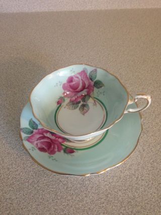 Vintage Paragon Double Warrant Fine China Tea Cup And Saucer,  Pink Cabbage Rose