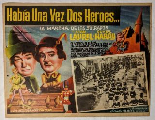 Laurel & Hardy Babes In Toyland Spanish Mexican Lobby Card Framed Rare