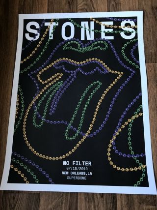 ROLLING STONES NO FILTER 2019 ORLEANS DOME LITHOGRAPH POSTER 2