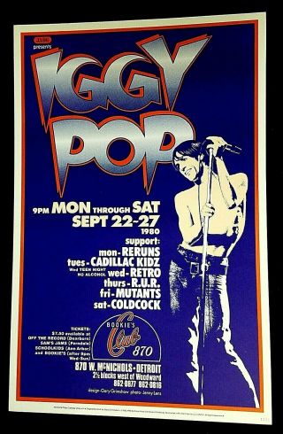 Grimshaw: Iggy Pop - Concert Poster - 2nd Printing 1987