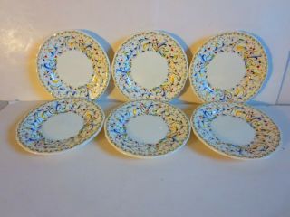 Gien Toscana Bread Canape Plates 6 " Set Of 6 France -