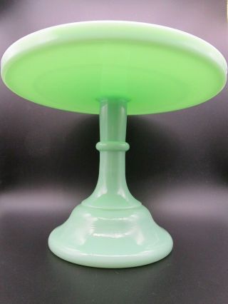 Jadeite Translucent Green Glass One Piece Cake / Pastry Stand 9.  25 " Diameter