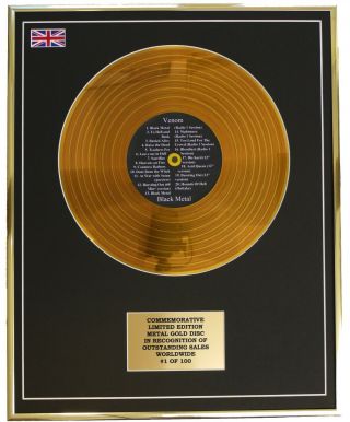 Venom - Black Metal Metal Gold Record Display Commemorative Ltd Edition