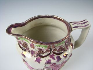 Staffordshire Pink Luster Jug or Pitcher with Cherubs & Goat c.  1820 Pearlware 3