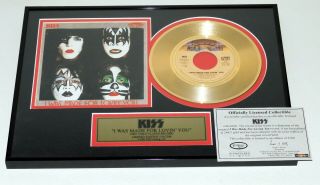 Kiss Band I Was Made For Lovin You 7 " 45 24kt Gold Record Award Plaque 2002