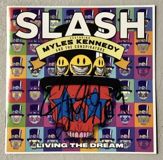 Slash Signed Living The Dream Cd Guns N’ Roses Guitar Not Vinyl Record Hat Proof