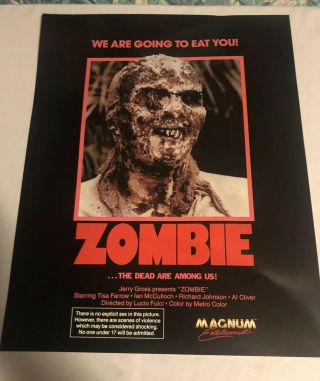 Vintage Zombie The Dead Are Among Us Video Store Poster Magnum 1980s