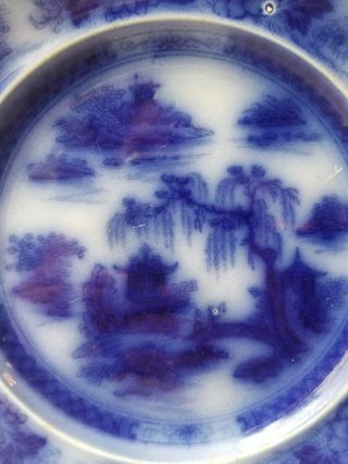 P & W Flow Blue Manila Plate Podmore Walker & Co from 1850s 4