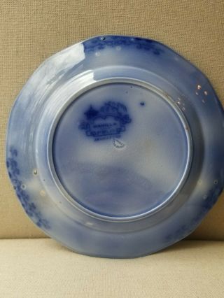 P & W Flow Blue Manila Plate Podmore Walker & Co from 1850s 8