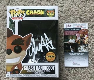 Jess Harnell Signed Autographed Crash Bandicoot Chase Variant Funko Pop Jsa