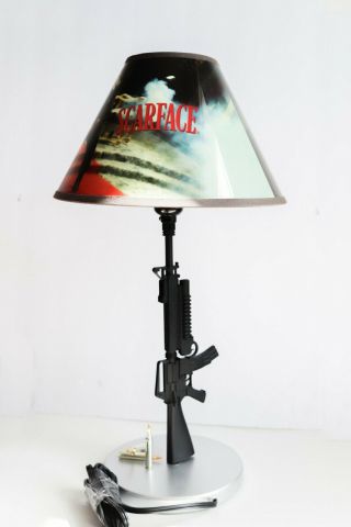 Scarface Say Hello To My Little Friend Tony Montana M - 16 Machine Gun Lamp