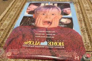 Misprint? Rolled 1990 Home Alone 1 Sheet Double Sided Movie Poster Macauley