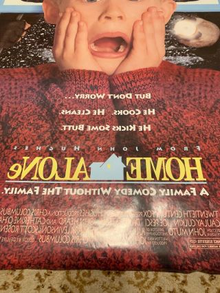 MISPRINT? ROLLED 1990 HOME ALONE 1 SHEET DOUBLE SIDED MOVIE POSTER MACAULEY 3