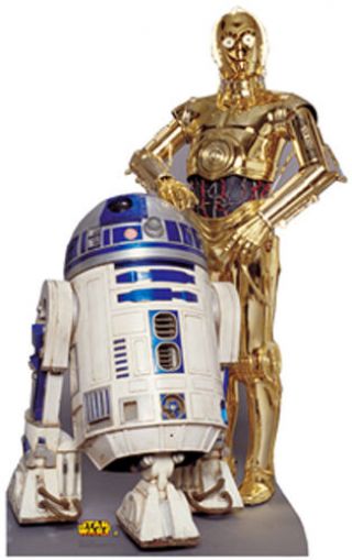 R2 - D2 And C - 3po C - 3p0 Star Wars Lifesize Cardboard Standup Standee Cutout Poster