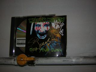 Marilyn Manson Signed Cd Get Your Gunn By 5 Members Of The Group 1994