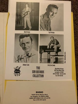Johnny Cash Autograph Signed 8x10 Photo Music Sun Records Press Kit Elvis Jerry