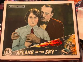 Aflame In The Sky 1927 Fbo Silent 11x14 " Lobby Card Sharon Lynn Robert Mckim
