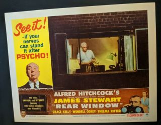 Alfred Hitchcocks Rear Window R62 Lobby Card No.  1 Raymond Burr Fine