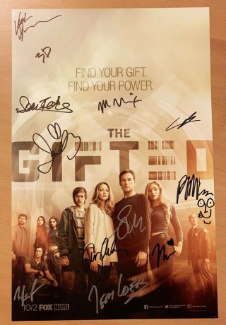 The Gifted Cast 11 Signed Poster Fox Sdcc 2017 Amy Acker Stephen Moyer Autograph