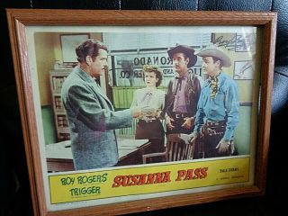 ⭐ Rare Roy Rogers & Dale Evans Autographed 11 X 14 Lobby Card " Susanna Pass "