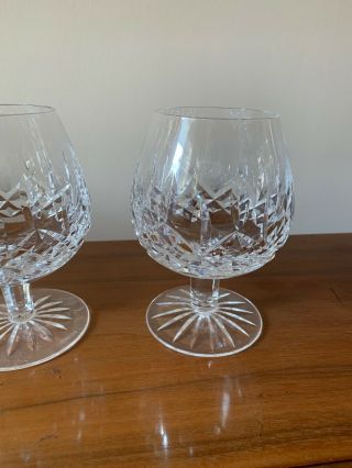 SET of 5 Waterford (Etched) Crystal Lismore Brandy Snifters 5 1/4 
