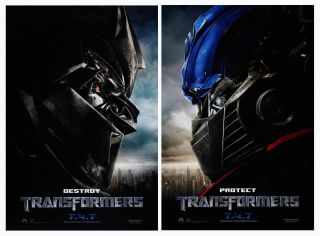 Transformers (2007) Set Of 2 Advance One - Sheet Movie Posters - Rolled