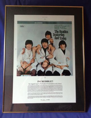 Rare Framed Beatles Stereo Butcher Cover Poster Laminated Numbered 001 /1,  000