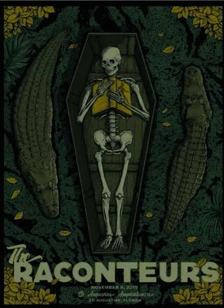 The Raconteurs S/n Poster St Augustine Concert 11/9/19 Florida.  Jack White