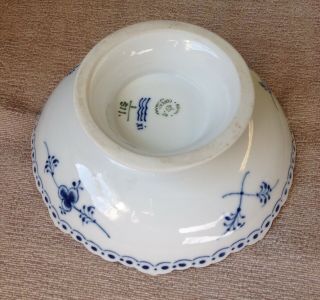 ROYAL COPENHAGEN Denmark BLUE FLUTED HALF LACE 511 Low Footed Compote Bowl 4
