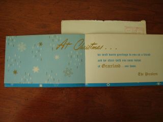 OLD VINTAGE 1963 ELVIS PRESLEY GRACELAND CHRISTMAS CARD W\ ENVELOPE 2