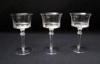 3x Signed Moser Cut Crystal Stemmed Sherry / Liqueur / Cordial Glasses Napoleon